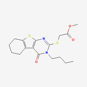 Methyl [(3-butyl-4-oxo-3,4,5,6,7,8-hexahydro[1]benzothieno[2,3-d]pyrimidin-2-yl)sulfanyl]acetate