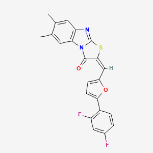 (2E)-2-{[5-(2,4-difluorophenyl)furan-2-yl]methylidene}-6,7-dimethyl[1,3]thiazolo[3,2-a]benzimidazol-3(2H)-one