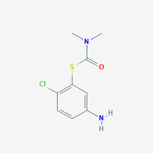 molecular formula C9H11ClN2OS B1382321 1-[(5-amino-2-chlorophenyl)sulfanyl]-N,N-dimethylformamide CAS No. 1803606-82-7