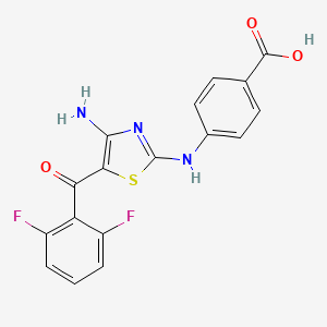 molecular formula C17H11F2N3O3S B13823235 4-[4-Amino-5-(2,6-difluoro-benzoyl)-thiazol-2-ylamino]-benzoic Acid CAS No. 486413-81-4