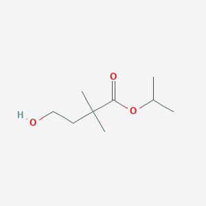 molecular formula C9H18O3 B1382324 Propan-2-yl 4-hydroxy-2,2-dimethylbutanoate CAS No. 1803604-64-9