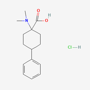 molecular formula C15H22ClNO2 B1382328 1-(Dimethylamino)-4-phenylcyclohexane-1-carboxylic acid hydrochloride CAS No. 1803599-18-9