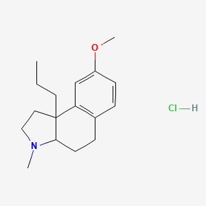 molecular formula C17H26ClNO B13823282 1,2,3a,4,5,9b-Hexahydro-8-methoxy-3-methyl-9b-propyl-3H-benz(e)indole, hydrochloride CAS No. 32920-32-4