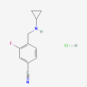 molecular formula C11H12ClFN2 B1382329 4-[(Cyclopropylamino)methyl]-3-fluorobenzonitrile hydrochloride CAS No. 1803607-36-4