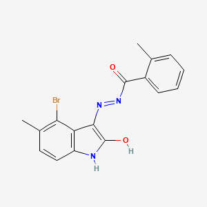 N'-[(3Z)-4-bromo-5-methyl-2-oxo-1,2-dihydro-3H-indol-3-ylidene]-2-methylbenzohydrazide