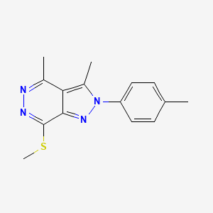 molecular formula C15H16N4S B13823322 3,4-dimethyl-2-(4-methylphenyl)-2H-pyrazolo[3,4-d]pyridazin-7-yl methyl sulfide 