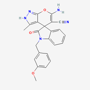 6'-amino-1-(3-methoxybenzyl)-3'-methyl-2-oxo-1,2-dihydro-1'H-spiro[indole-3,4'-pyrano[2,3-c]pyrazole]-5'-carbonitrile