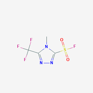 molecular formula C4H3F4N3O2S B1382335 4-methyl-5-(trifluoromethyl)-4H-1,2,4-triazole-3-sulfonyl fluoride CAS No. 1803565-87-8