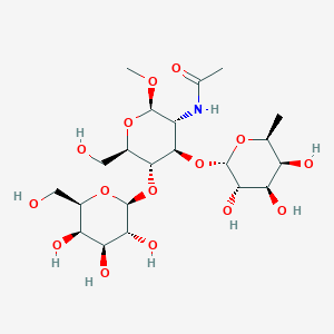 molecular formula C21H37NO15 B13823358 alpha-L-Fucp-(1->3)-[beta-D-Galp-(1->4)]-beta-D-GlcpNAc-OMe 