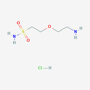 molecular formula C4H13ClN2O3S B1382337 2-(2-Aminoethoxy)ethane-1-sulfonamide hydrochloride CAS No. 1803565-57-2