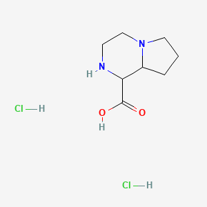 molecular formula C8H16Cl2N2O2 B1382338 八氢吡咯并[1,2-a]吡嗪-1-羧酸二盐酸盐 CAS No. 1803566-98-4