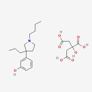 molecular formula C23H35NO8 B13823389 3-(1-Butyl-3-propyl-3-pyrrolidinyl)phenol citrate CAS No. 37627-57-9