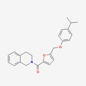 molecular formula C24H25NO3 B13823394 3,4-dihydroisoquinolin-2(1H)-yl(5-{[4-(propan-2-yl)phenoxy]methyl}furan-2-yl)methanone 