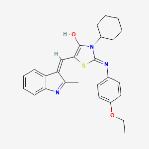 (5Z)-3-cyclohexyl-2-(4-ethoxyphenyl)imino-5-[(2-methyl-1H-indol-3-yl)methylidene]-1,3-thiazolidin-4-one