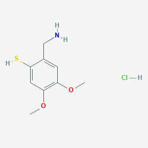 molecular formula C9H14ClNO2S B13823410 4,5-Dimethoxy-2-mercapto-benzylamine hydrochloride 