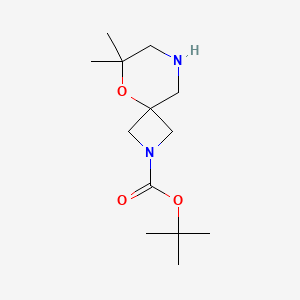 molecular formula C13H24N2O3 B1382342 叔丁基 6,6-二甲基-5-氧杂-2,8-二氮杂螺[3.5]壬烷-2-羧酸酯 CAS No. 1803580-61-1