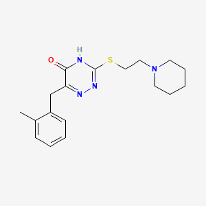 6-(2-Methylbenzyl)-3-((2-(piperidin-1-yl)ethyl)thio)-1,2,4-triazin-5(4H)-one