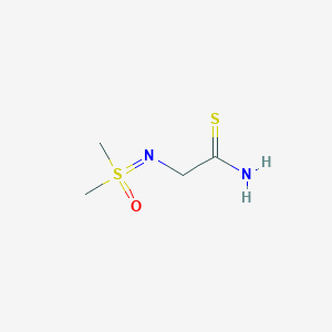 molecular formula C4H10N2OS2 B1382346 2-{[Dimethyl(oxo)-lambda6-sulfanylidene]amino}ethanethioamide CAS No. 1803570-59-3