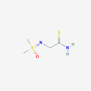 molecular formula C4H10N2OS2 B1382346 2-{[二甲基(氧代)-λ<sup>6</sup>-硫代亚胺基]氨基}乙硫代酰胺 CAS No. 1803570-59-3