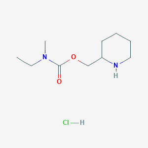 molecular formula C10H21ClN2O2 B1382347 piperidin-2-ylmethyl N-ethyl-N-methylcarbamate hydrochloride CAS No. 1803572-29-3