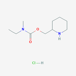 molecular formula C10H21ClN2O2 B1382347 2-哌啶基甲基 N-乙基-N-甲基氨基甲酸盐盐酸盐 CAS No. 1803572-29-3