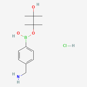 [4-(Aminomethyl)phenyl]-(3-hydroxy-2,3-dimethylbutan-2-yl)oxyborinic acid;hydrochloride