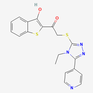 2-{[4-ethyl-5-(pyridin-4-yl)-4H-1,2,4-triazol-3-yl]sulfanyl}-1-(3-hydroxy-1-benzothiophen-2-yl)ethanone