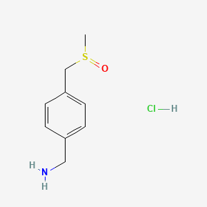 molecular formula C9H14ClNOS B1382352 [4-(Methanesulfinylmethyl)phenyl]methanamine hydrochloride CAS No. 1803612-21-6