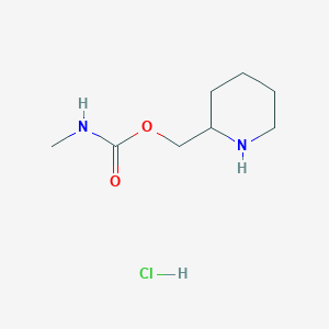 molecular formula C8H17ClN2O2 B1382353 piperidin-2-ylmethyl N-methylcarbamate hydrochloride CAS No. 1803589-12-9