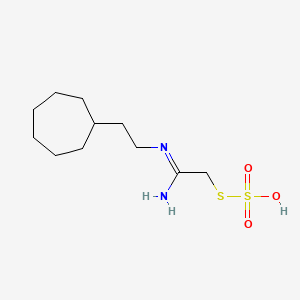 molecular formula C11H22N2O3S2 B13823543 S-((N-Cycloheptylethylamidino)methyl) hydrogen thiosulfate CAS No. 40283-62-3