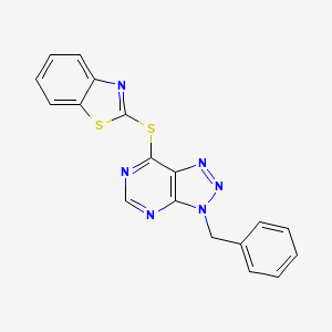 molecular formula C18H12N6S2 B13823569 7-(1,3-benzothiazol-2-ylthio)-3-benzyl-3H-[1,2,3]triazolo[4,5-d]pyrimidine 