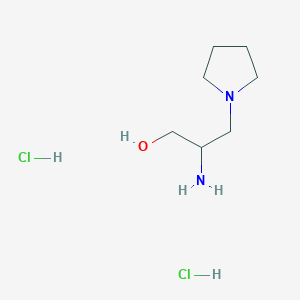 molecular formula C7H18Cl2N2O B1382358 2-Amino-3-(pyrrolidin-1-yl)propan-1-ol dihydrochloride CAS No. 1803612-32-9