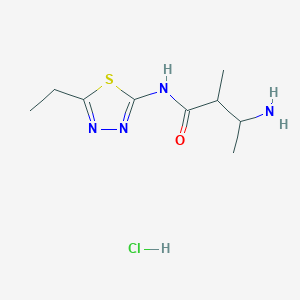 molecular formula C9H17ClN4OS B1382360 3-氨基-N-(5-乙基-1,3,4-噻二唑-2-基)-2-甲基丁酰胺盐酸盐 CAS No. 1803589-38-9