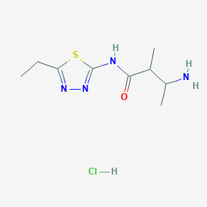 molecular formula C9H17ClN4OS B1382360 3-amino-N-(5-ethyl-1,3,4-thiadiazol-2-yl)-2-methylbutanamide hydrochloride CAS No. 1803589-38-9