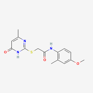 2-[(4-hydroxy-6-methylpyrimidin-2-yl)sulfanyl]-N-(4-methoxy-2-methylphenyl)acetamide