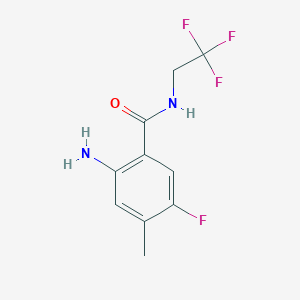 molecular formula C10H10F4N2O B1382364 2-amino-5-fluoro-4-methyl-N-(2,2,2-trifluoroethyl)benzamide CAS No. 1803589-94-7
