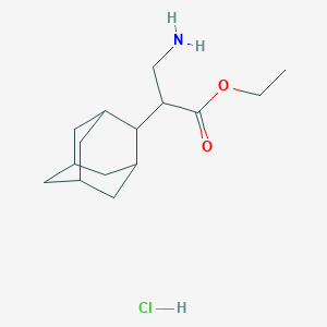 molecular formula C15H26ClNO2 B1382365 Ethyl 2-(adamantan-2-yl)-3-aminopropanoate hydrochloride CAS No. 1803572-05-5