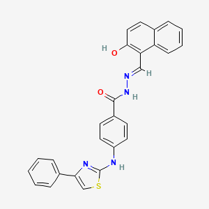 N'-[(E)-(2-hydroxynaphthalen-1-yl)methylidene]-4-[(4-phenyl-1,3-thiazol-2-yl)amino]benzohydrazide