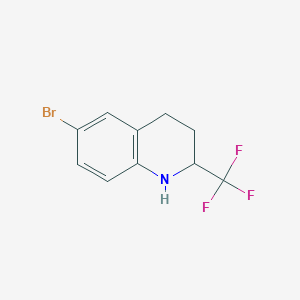 molecular formula C10H9BrF3N B1382367 6-Bromo-2-(trifluoromethyl)-1,2,3,4-tetrahydroquinoline CAS No. 1391072-81-3