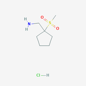 molecular formula C7H16ClNO2S B1382370 (1-Methanesulfonylcyclopentyl)methanamine hydrochloride CAS No. 1803567-26-1
