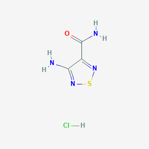 molecular formula C3H5ClN4OS B1382373 4-Amino-1,2,5-thiadiazole-3-carboxamide hydrochloride CAS No. 856657-74-4