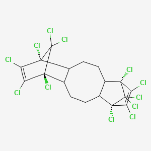 molecular formula C18H12Cl12 B13823742 (1R,6R,9S,14S)-1,6,7,8,9,14,15,16,17,17,18,18-dodecachloropentacyclo[12.2.1.16,9.02,13.05,10]octadeca-7,15-diene 