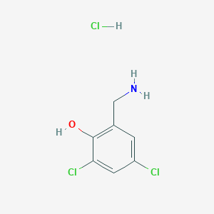 molecular formula C7H8Cl3NO B1382376 2-(Aminomethyl)-4,6-dichlorophenol hydrochloride CAS No. 1279870-54-0