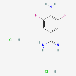 molecular formula C7H9Cl2F2N3 B1382377 4-Amino-3,5-difluorobenzene-1-carboximidamide dihydrochloride CAS No. 1803588-95-5