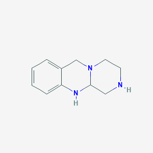 molecular formula C11H15N3 B13823788 2,3,4,6,11,11a-hexahydro-1H-pyrazino[2,1-b]quinazoline 