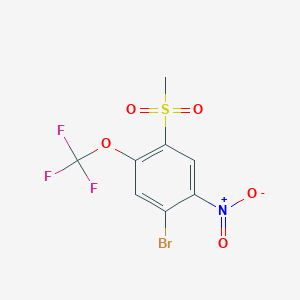 molecular formula C8H5BrF3NO5S B1382382 1-Bromo-4-(methylsulfonyl)-2-nitro-5-(trifluoromethoxy)benzene CAS No. 1820739-59-0