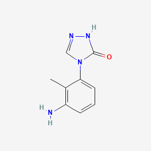 molecular formula C9H10N4O B1382383 4-(3-amino-2-methylphenyl)-4,5-dihydro-1H-1,2,4-triazol-5-one CAS No. 1803585-72-9