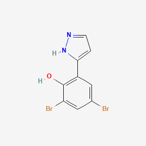 molecular formula C9H6Br2N2O B13823830 3-(3,5-Dibromo-2-hydroxyphenyl)pyrazole CAS No. 288401-37-6