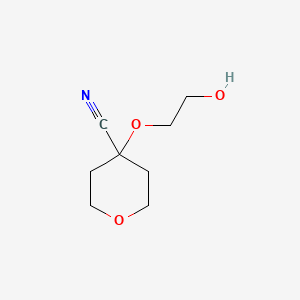 molecular formula C8H13NO3 B1382387 4-(2-Hydroxyethoxy)oxane-4-carbonitrile CAS No. 1701845-37-5