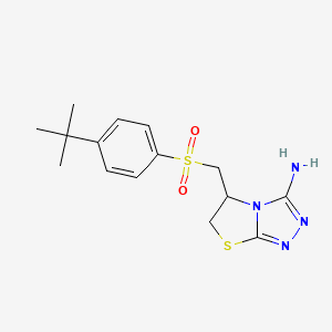 molecular formula C15H20N4O2S2 B13823878 5-{[(4-Tert-butylphenyl)sulfonyl]methyl}-5,6-dihydro[1,3]thiazolo[2,3-c][1,2,4]triazol-3-amine 